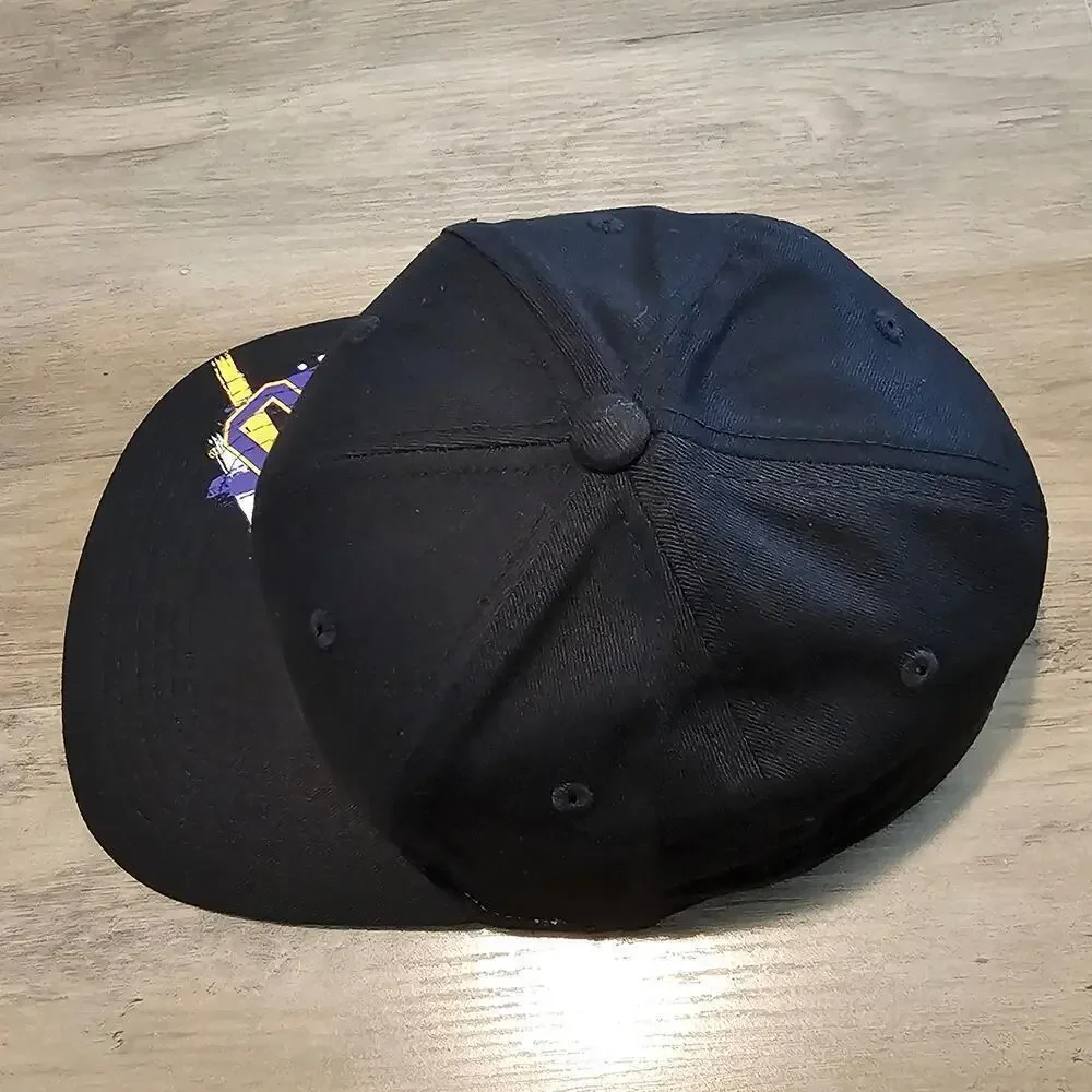 Vintage LSU Louisiana Tigers Fitted Hat Cap 90s NCAA Black Paint Splatter Retro